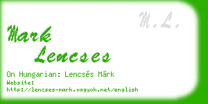 mark lencses business card