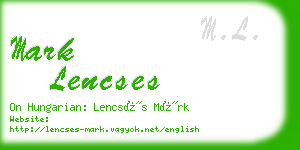 mark lencses business card